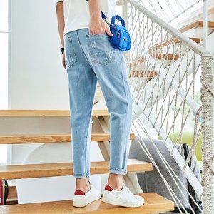 Jeans Men's Loose Korean Style Trendy Loose Spring